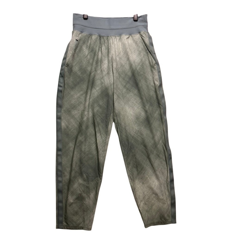 Athleta Nolita Slim Tapered Printed Crop Pant Womens 4 Green Grey High Rise Yoga